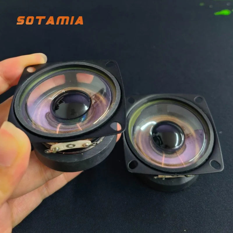 SOTAMIA 2Pcs 2 Inch Square Audio Waterproof Speaker 53mm 4 Ohm 5W Transparent Speaker HIFI Loudspeaker DIY Bluetooth Sound Box
