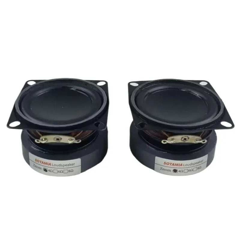 SOTAMIA 2Pcs 2 Inch Full Range Speaker 4 Ohm 10W Rubber Side Music Audio Power Loudspeaker DIY Portable Bluetooth Speaker
