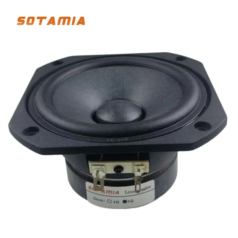 SOTAMIA 1Pcs 4 Inch Mid Range Bass Audio Speaker 8 Ohm 20-80W Woofer DIY Bluetooth Speaker Loudspeaker Aluminum Frame Bookshelf
