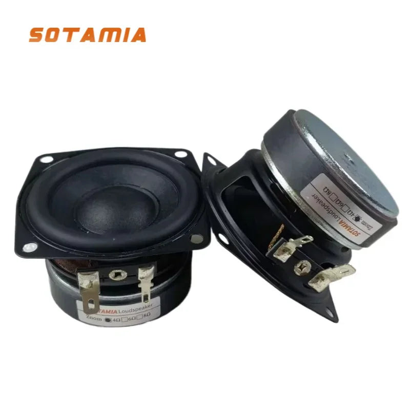 SOTAMIA 2Pcs 2.5 Inch Subwoofer Audio Power Speaker 4 Ohm 15W Hifi Low Frequency Speaker Sound Music Home Theater Loudspeaker