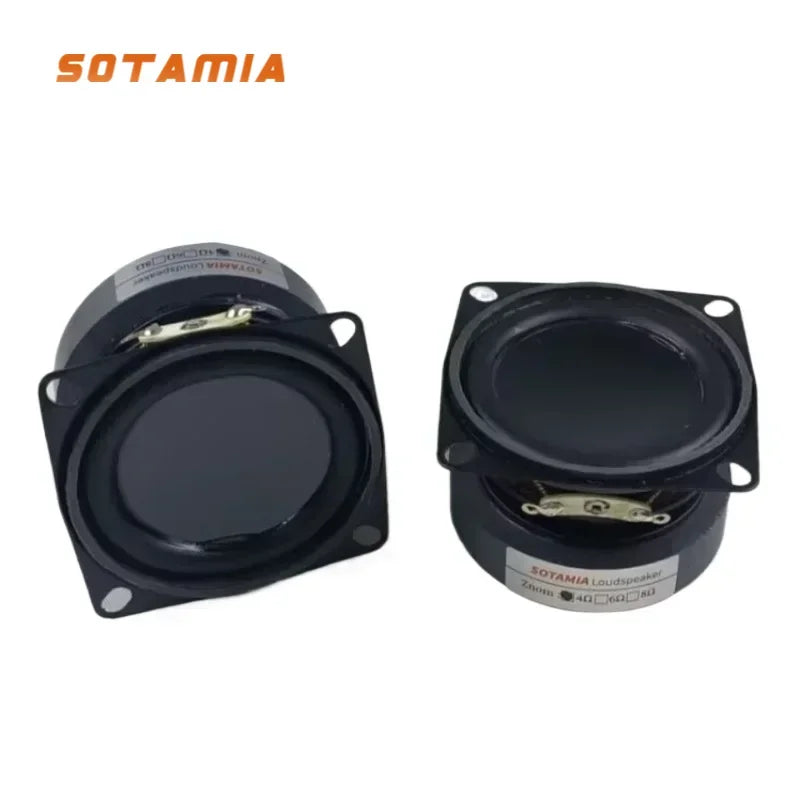 SOTAMIA 2Pcs 2 Inch Full Range Speaker 4 Ohm 10W Rubber Side Music Audio Power Loudspeaker DIY Portable Bluetooth Speaker