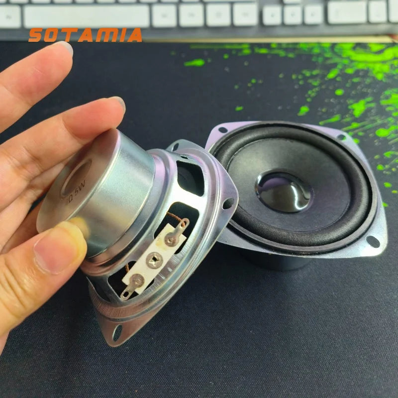 SOTAMIA 2Pcs 3 Inch 4 Ohm 5W Full Range Speaker 78mm Silver Anti-magnetic Multimedia Speaker DIY Sound Music Power Loudspeaker