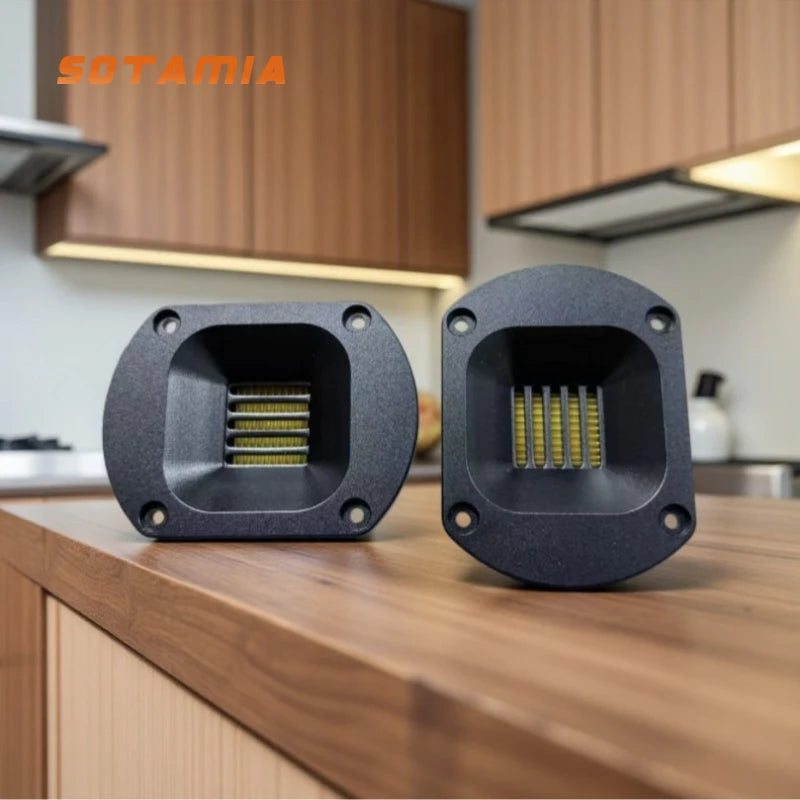 SOTAMIA 2PCS AMT Tweeter Trimmed Aluminum Alloy Pneumatic Treble Speaker Fever Grade Belt Music Speaker Bluetooth Sound Box