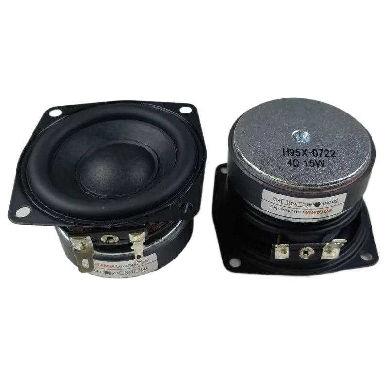 SOTAMIA 2Pcs 2.5 Inch Subwoofer Audio Power Speaker 4 Ohm 15W Hifi Low Frequency Speaker Sound Music Home Theater Loudspeaker