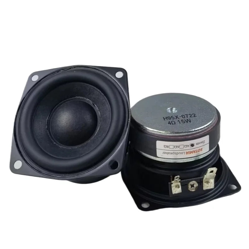SOTAMIA 2Pcs 2.5 Inch Subwoofer Audio Power Speaker 4 Ohm 15W Hifi Low Frequency Speaker Sound Music Home Theater Loudspeaker