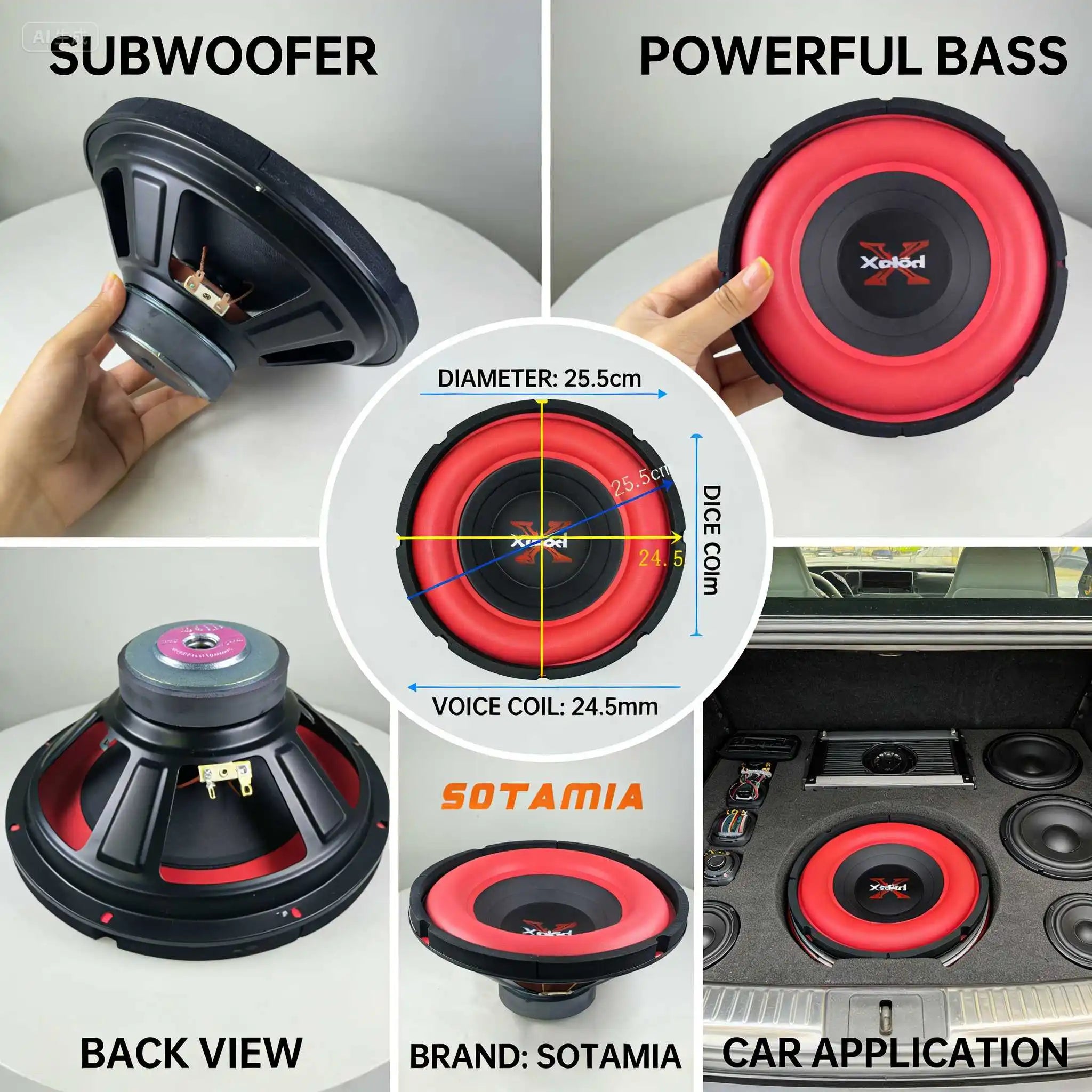 SOTAMIA 1Pcs 8 Inch 200W Subwoofer Speaker 4 Ohm Card Package Speaker Hifi Music Audio Bass Home Theater Power Loudspeaker
