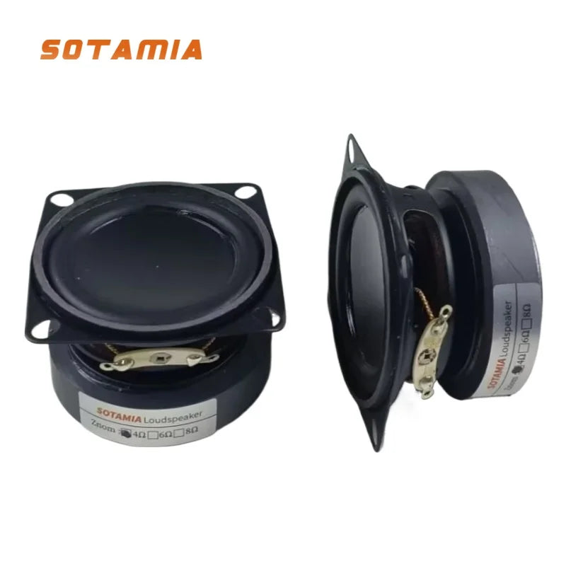 SOTAMIA 2Pcs 2 Inch Full Range Speaker 4 Ohm 10W Rubber Side Music Audio Power Loudspeaker DIY Portable Bluetooth Speaker