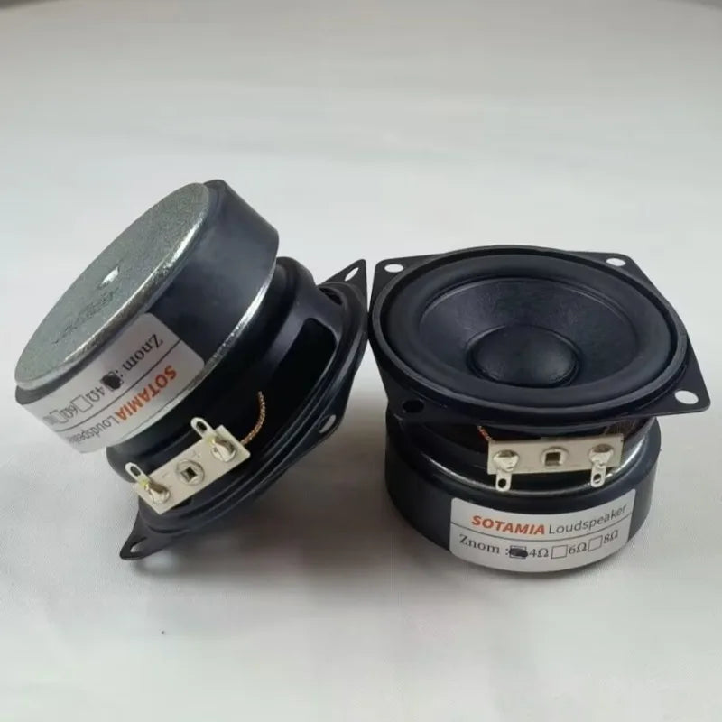 SOTAMIA 2Pcs 2.5 Inch Full Range Speaker 4 Ohm 25W 20 Core Hifi Music Power Loudspeaker DIY Smart Home Audio Bluetooth Speaker