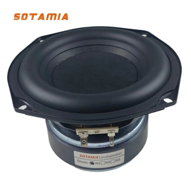 SOTAMIA 1Pcs 5.25 Inch Subwoofer Audio Speaker 4 Ohm 80W Long Stroke Super Bass Hifi Music Desktop Bookshelf Bluetooth Speaker