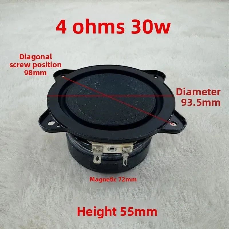 SOTAMIA 1Pcs 3.5 Inch Subwoofer 4 Ohm 30W Power Speaker Hifi Music Mid-bass Long Stroke Sound Audio Home Theater Loudspeaker