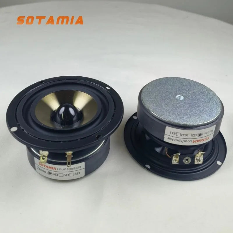SOTAMIA 2Pcs 3 Inch Full Range Speaker 4 Ohm 20W Bookshelf Audio DIY Home Theater Hifi Music Bluetooth Speaker Live Sound Card