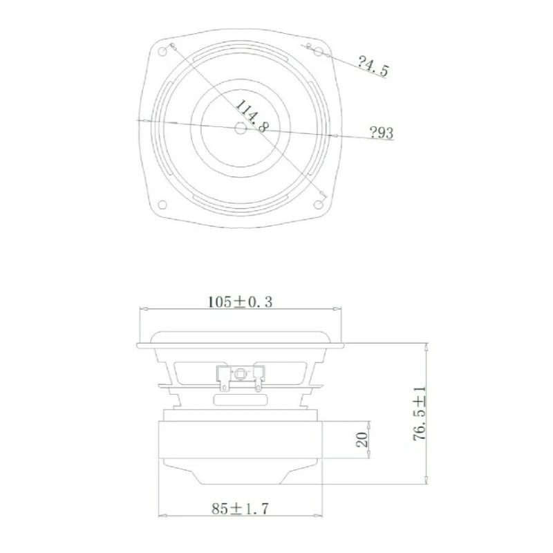 SOTAMIA 1Pcs 4 Inch Subwoofer Speaker 4 Ohm 50W 25 Core Waterproof Super Bass Speaker Rigid Loose Pressure Basin DIY Outdoor