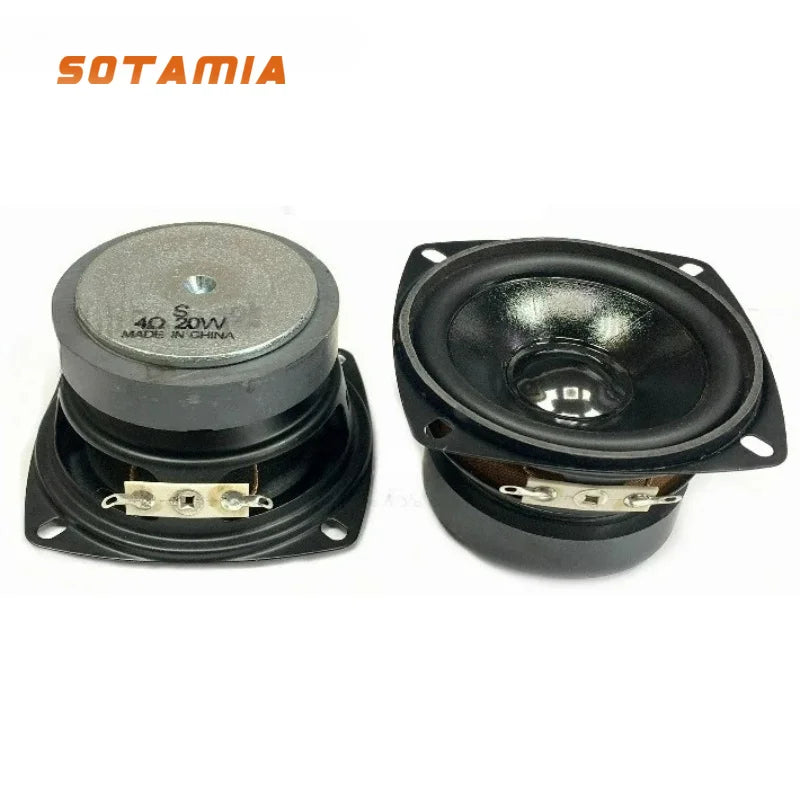 SOTAMIA 2Pcs 3 Inch Full Range Power Speaker 4Ohm 20W Hifi Music Multimedia Waterproof Loudspeaker DIY Outdoor Bluetooth Speaker