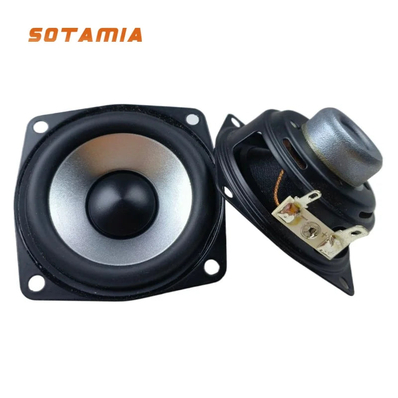 SOTAMIA 2Pcs 2.5 Inch Full Range Bass Speaker 66mm 4 Ohm 15W Amplifier Loudspeaker Rubber Edge Hifi Music DIY Bluetooth Speaker