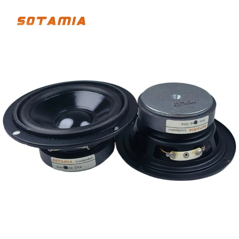 SOTAMIA 2Pcs 3 Inch Midrange Bass Speakers 4 Ohm 15W PP Cone Waterproof Bluetooth Speaker Audio Hifi Music DIY Music Loudspeaker