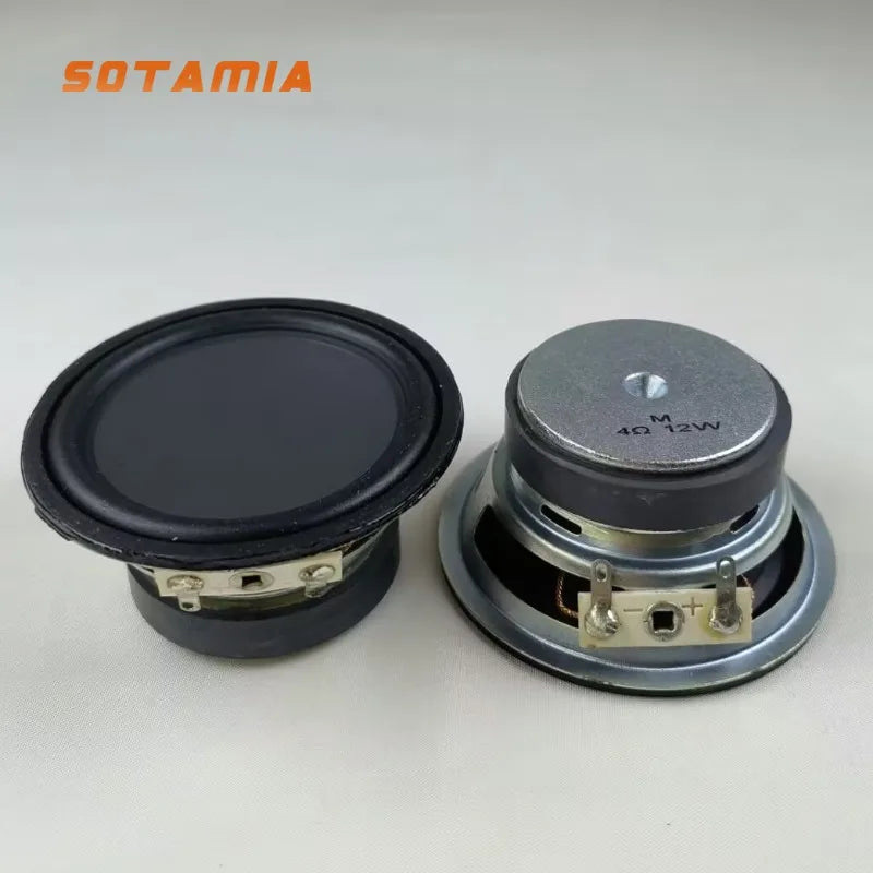 SOTAMIA 2Pcs 2.5 Inch Full Range Speaker 4 Ohm 12W Waterproof Loudspeaker External Magnetic Multimedia Audio Buluetooth Speaker