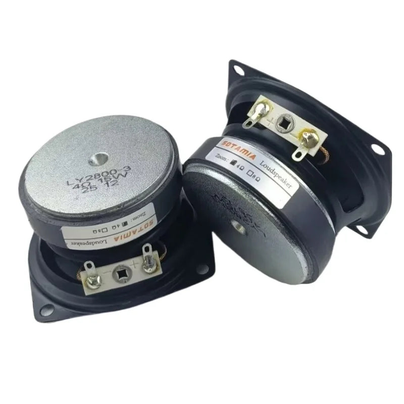 SOTAMIA 2Pcs 2.5 Inch Portable Audio Power Speaker 4 Ohm 15W Rubber Waterproof Loudspeaker DIY Hifi Music Bluetooth Speaker