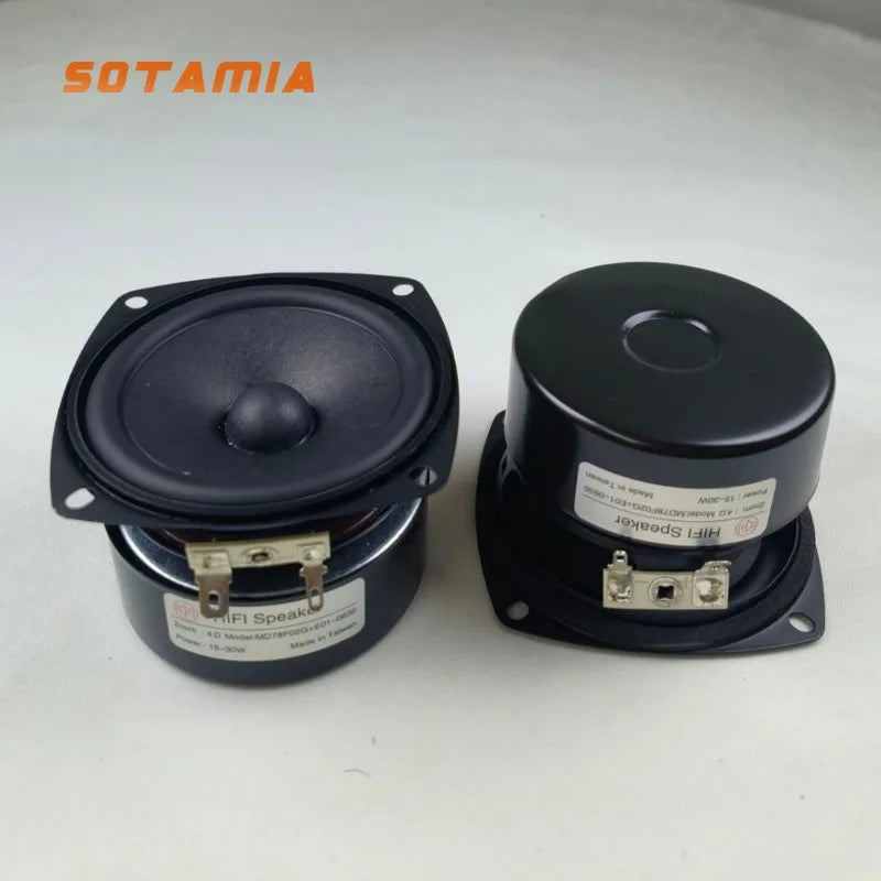 SOTAMIA 2Pcs 3 Inch Full Range Power Speaker 4 8 Ohm 15W DIY Home Smart Anti Magnetic Speaker Hifi Music Audio Loudspeaker