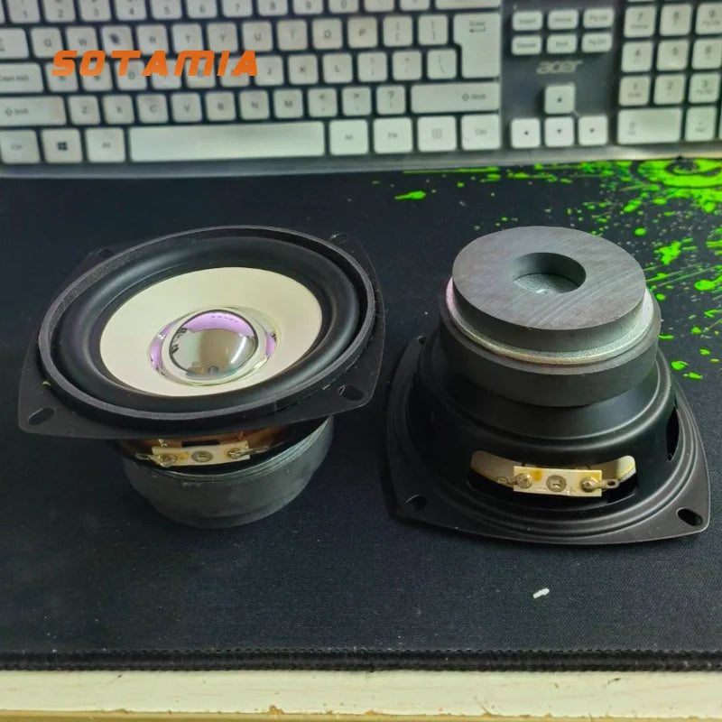 SOTAMIA 2Pcs 4 Inch Full Range Power Speaker Paper Cone 6 Ohm 15W DIY Hifi Music Multimedia Pc Speaker Home Theater Loudspeaker