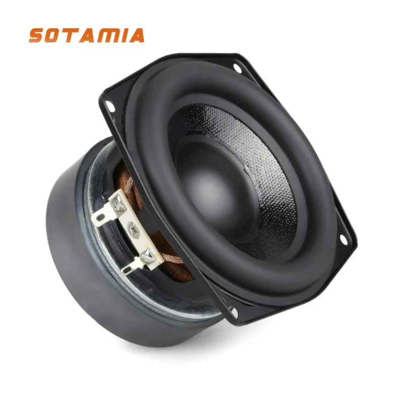SOTAMIA 1Pcs 4 Inch Subwoofer Speaker 4 Ohm 50W 25 Core Waterproof Super Bass Speaker Rigid Loose Pressure Basin DIY Outdoor