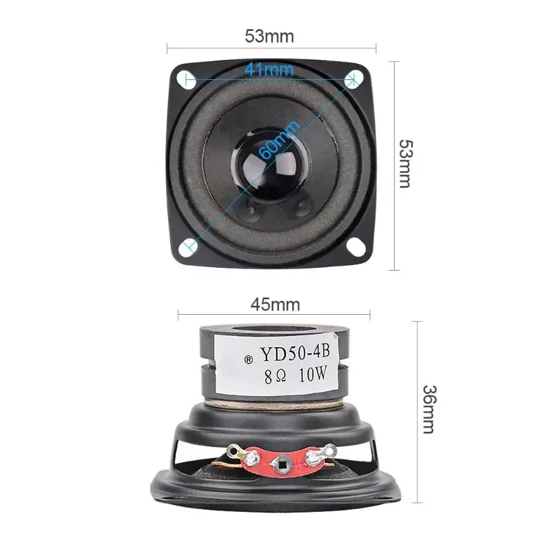SOTAMIA 2Pcs 2 Inch Audio Speaker 4 8 Ohm 10W Full Range DIY Multimedia Soundbar Home Sound Music Portable Bluetooth Speaker