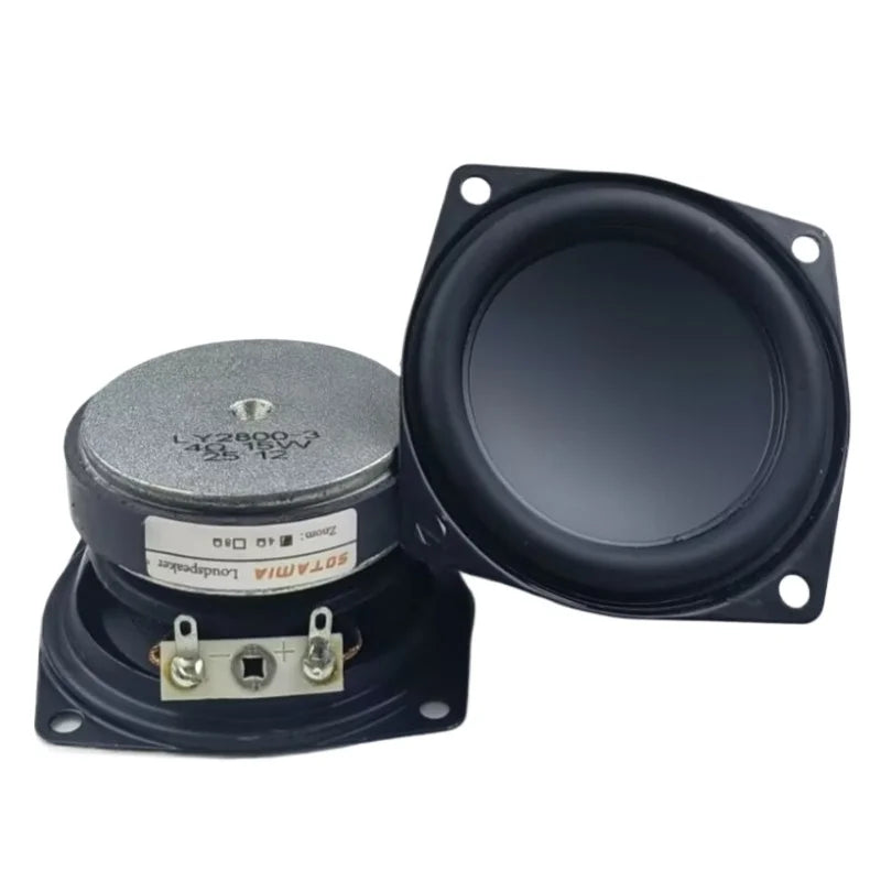 SOTAMIA 2Pcs 2.5 Inch Portable Audio Power Speaker 4 Ohm 15W Rubber Waterproof Loudspeaker DIY Hifi Music Bluetooth Speaker