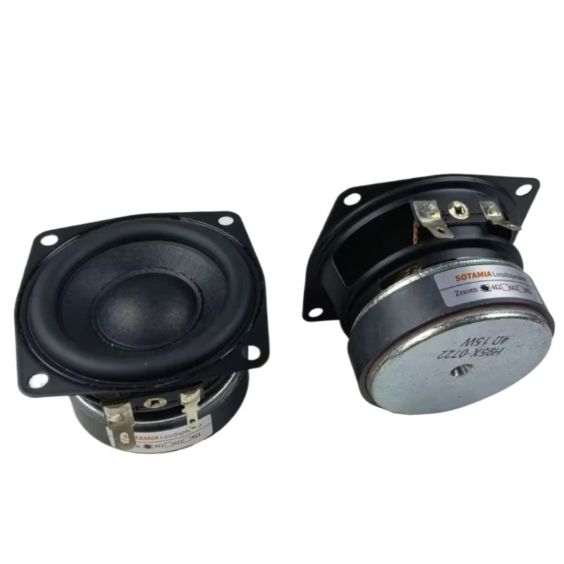 SOTAMIA 2Pcs 2.5 Inch Subwoofer Audio Power Speaker 4 Ohm 15W Hifi Low Frequency Speaker Sound Music Home Theater Loudspeaker
