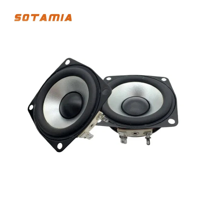 SOTAMIA 2Pcs 2.5 Inch Full Range Speaker 66mm 4 Ohm 15W Sound Amplifier Speaker Bass Rubber Edge Home Theater HIFI Loudspeaker