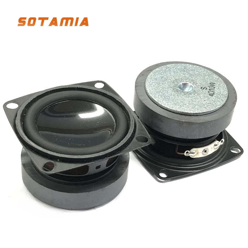 SOTAMIA 2Pcs 2 Inch Full Range Speaker Audio 4 Ohm 10W Rubber Side Sound Music Loudspeaker DIY Portable Bluetooth Speakers