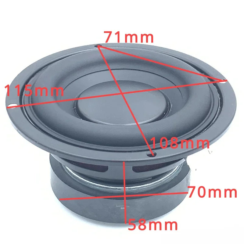 SOTAMIA 1Pcs 4.5 Inch High-fidelity Mid-subwoofer 115mm Round 4 Ohm 25W Bass Speaker Home Theater External Magnetic Speaker
