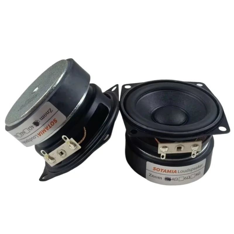 SOTAMIA 2Pcs 2.5 Inch Full Range Speaker 4 Ohm 25W 20 Core Hifi Music Power Loudspeaker DIY Smart Home Audio Bluetooth Speaker