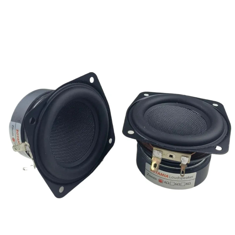 SOTAMIA 2Pcs 3 Inch Subwoofer 4 Ohm 20W Black Fiber Glass Audio Hifi Home Music Sound Speaker DIY Home Theater Power Loudspeaker