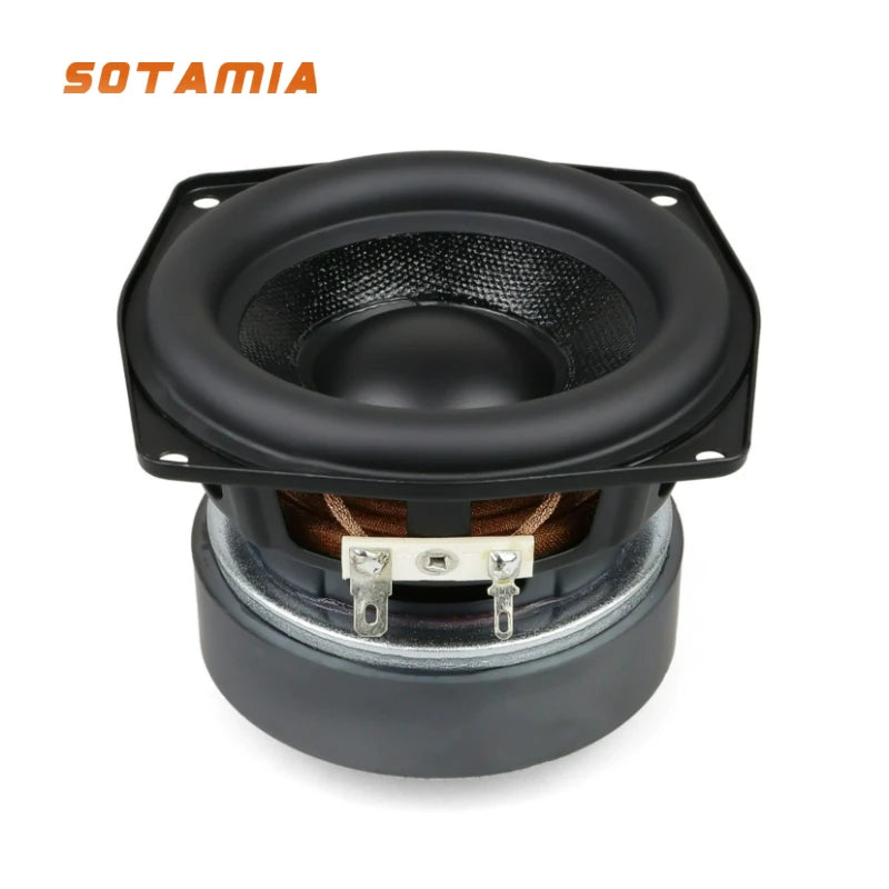 SOTAMIA 1Pcs 4 Inch Subwoofer Speaker 4 Ohm 50W 25 Core Waterproof Super Bass Speaker Rigid Loose Pressure Basin DIY Outdoor