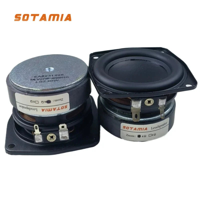 SOTAMIA 2Pcs 3 Inch Subwoofer Speaker 4 Ohm 35W Audio Bass Woofer DIY Hifi Music Bluetooth Speaker Bookshelf Loudspeaker