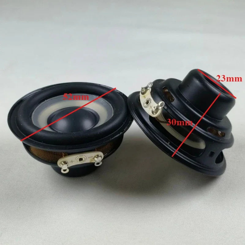 SOTAMIA 2Pcs 2 Inch Full Range Speaker 52mm 4 Ohm 8W Audio Waterproof HIFI Speaker White Basin Altavoz for Bluetooth Speaker
