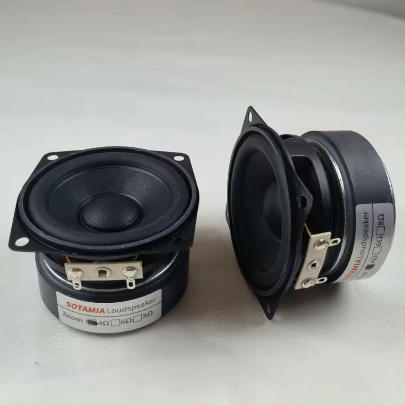 SOTAMIA 2Pcs 2.5 Inch Full Range Speaker 4 Ohm 25W 20 Core Hifi Music Power Loudspeaker DIY Smart Home Audio Bluetooth Speaker