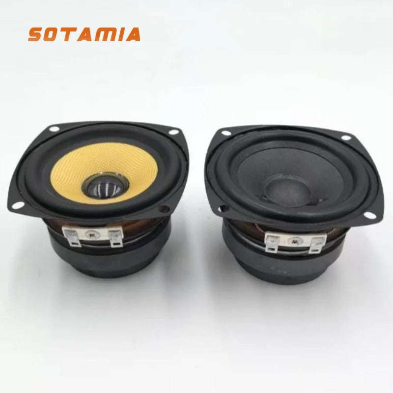 SOTAMIA 1Pcs 3 Inch Full Range Audio Hifi Speaker 4 Ohm 10W Yellow Glass Fiber Speaker Sound Music Power Loudspeaker Bookshelf