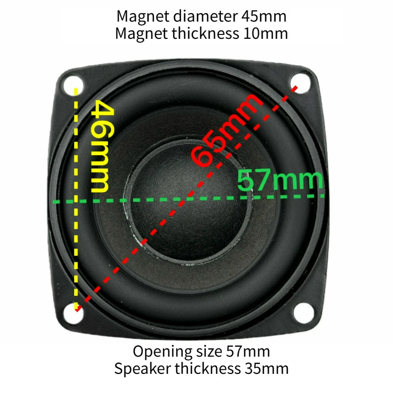 SOTAMIA 2pcs 2.25 Inch 57mm Full Range Speaker 4 Ohm 5W Large Voice Coil Long Stroke Mini Loudspeaker DIY Bluetooth Speaker