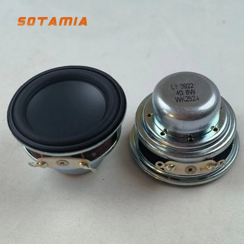 SOTAMIA 2Pcs 1.5 Inch Full Range Audio HIFI Speaker 40mm 4 Ohm 8W Waterproof Loudspeaker DIY Portable Bluetooth Speakers