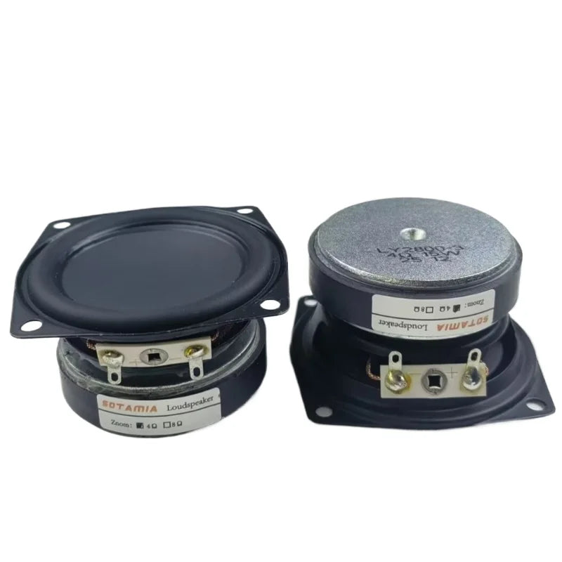 SOTAMIA 2Pcs 2.5 Inch Portable Audio Power Speaker 4 Ohm 15W Rubber Waterproof Loudspeaker DIY Hifi Music Bluetooth Speaker