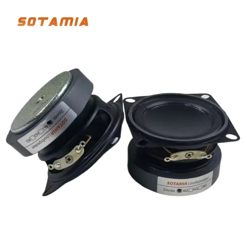 SOTAMIA 2Pcs 2 Inch Full Range Speaker 4 Ohm 10W Rubber Side Music Audio Power Loudspeaker DIY Portable Bluetooth Speaker