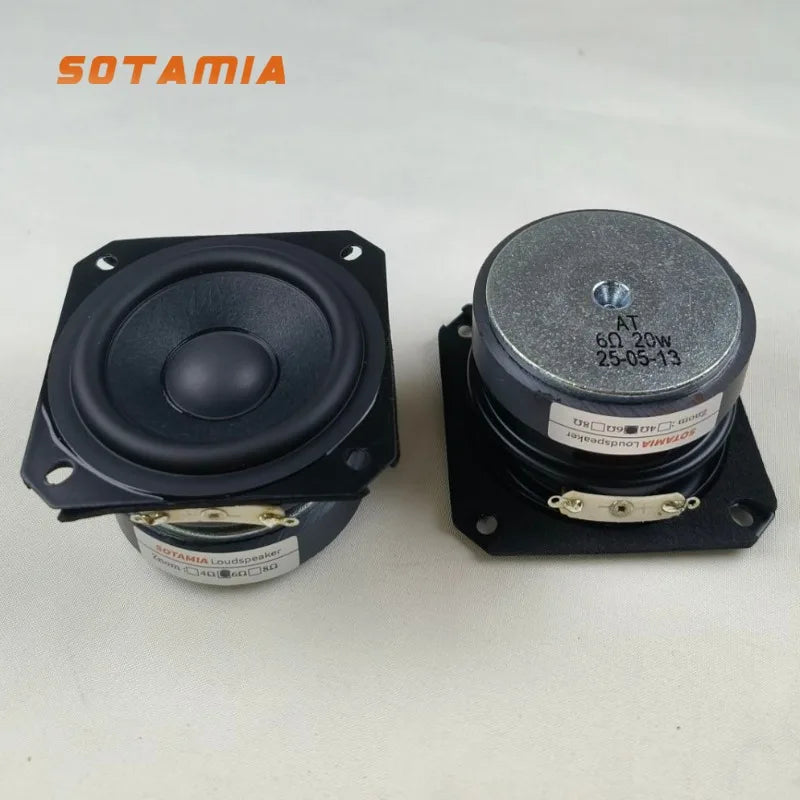 SOTAMIA 2Pcs 2.25 Inch Medium High Frequency Audio Speaker 6 Ohm 20W Sound Music Power Loudspeaker DIY Bluetooth Speaker